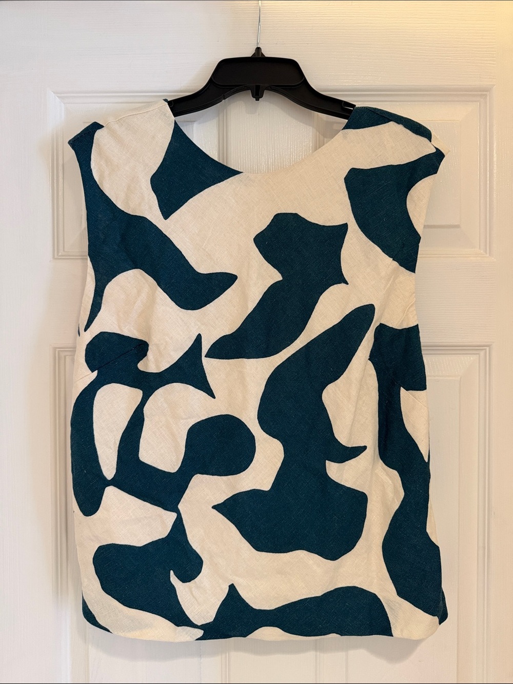 NWT A&F teal and cream top